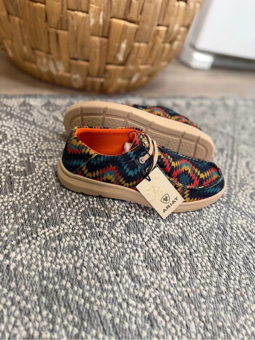 New Ariat Kids' Multicolor Aztec Slip-On Shoes Hilo New with tags size 3